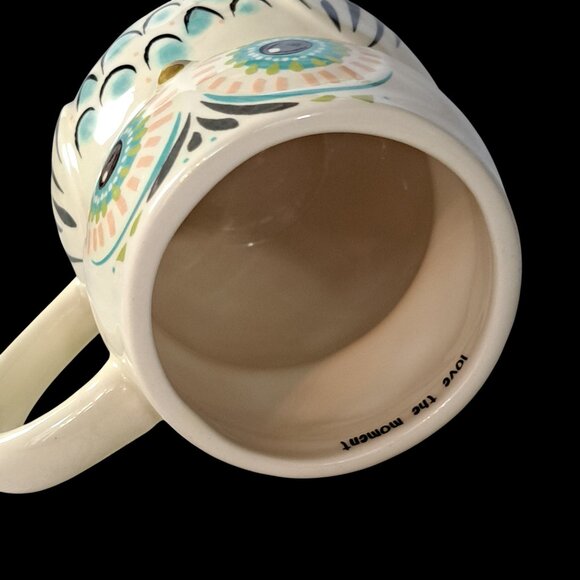 Owl Coffee Tea Chocolate Mug Love The Moment Natural Life Turquoise Mint Cond. - Picture 13 of 14